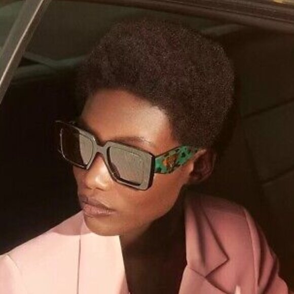 Prada Tortoise and Teal Square Sunglasses - Picture 3 of 3